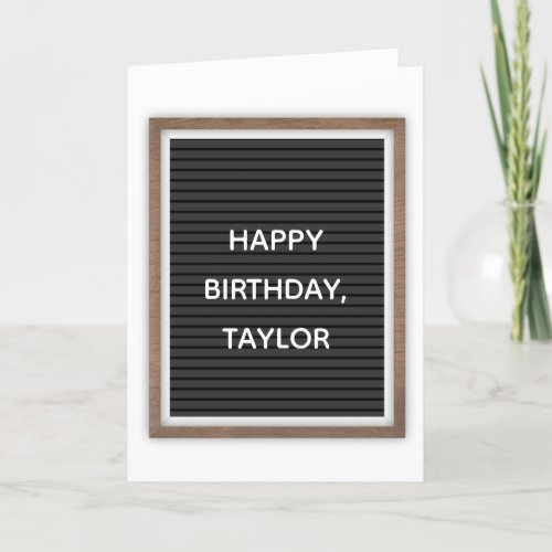 Custom Message Black Felt Letterboard Marquee Sign Card