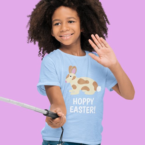 Custom Message Brown Spotted Rabbit Easter Graphic T_Shirt