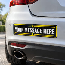 Custom Message Bumper Sticker, Black and Yellow