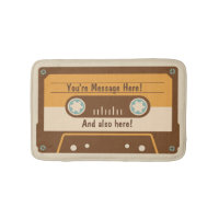 Custom Message Cassette Tape Bath Mat