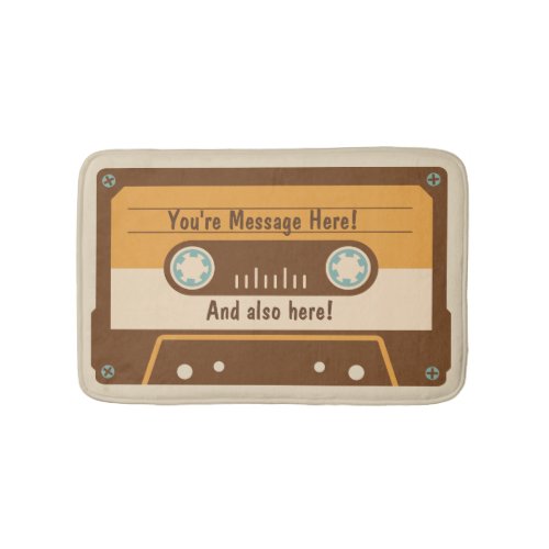 Custom Message Cassette Tape Bath Mat