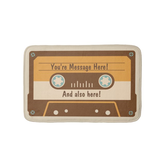 Custom Message Cassette Tape Bath Mat (Front)