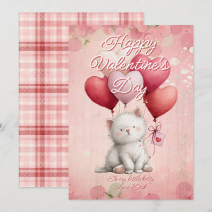 Custom Message Cat Animal Valentines Day Holiday Card