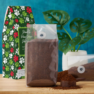 Custom Message Cat Paw Print Christmas Roasted Coffee