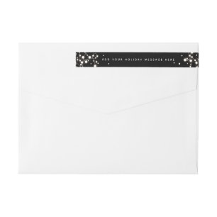 Custom Message Christmas Sparkling Lights Address Wrap Around Label