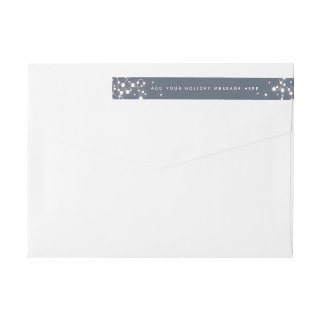 Custom Message Christmas Sparkling Lights Address Wrap Around Label (Back)