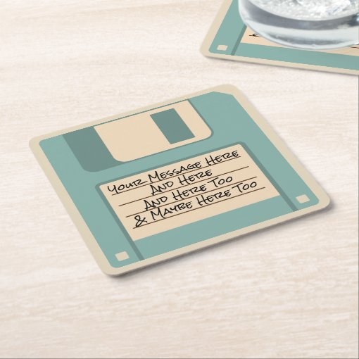 Custom Message Computer Floppy Disk Coasters Zazzle
