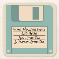 Custom Message Computer Floppy Disk Coasters