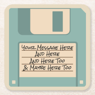Custom Message Computer Floppy Disk Coasters