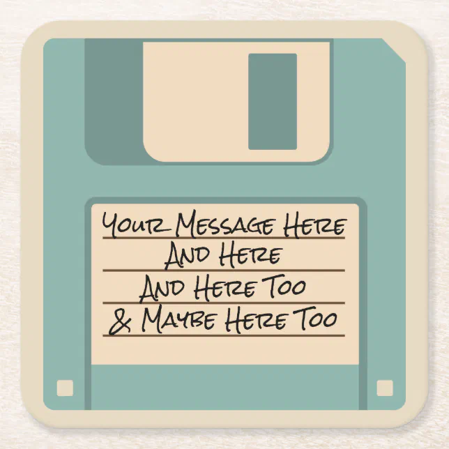 Custom Message Computer Floppy Disk Coasters Zazzle
