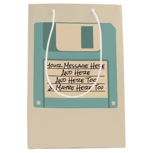 Custom Message Computer Floppy Disk Gift Bag