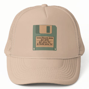 Custom Message Computer Floppy Disk Hat