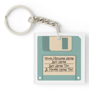 Custom Message Computer Floppy Disk Keychain