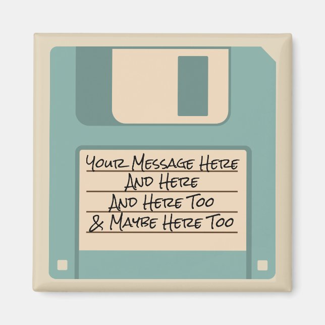 Custom Message Computer Floppy Disk Magnet (Front)