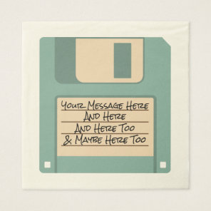 Custom Message Computer Floppy Disk Napkins