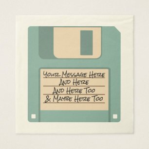 Custom Message Computer Floppy Disk Napkins