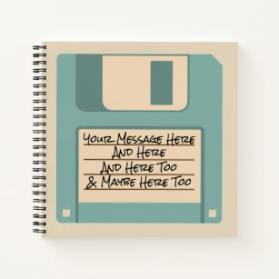 Custom Message Computer Floppy Disk Notebook
