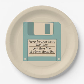 Custom Message Computer Floppy Disk Paper Plates