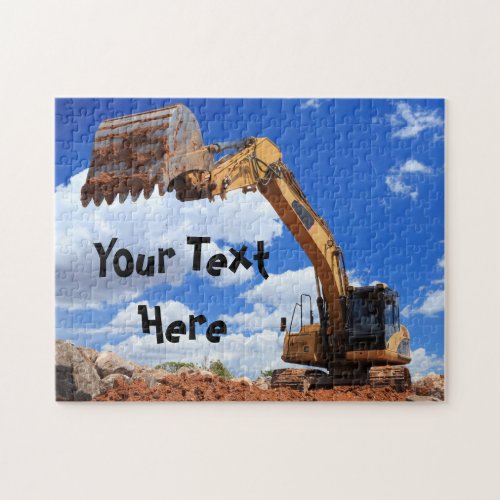 Custom Message Construction Tractor Jigsaw Puzzle