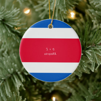 Custom Message Costa Rica Flag Ceramic Ornament