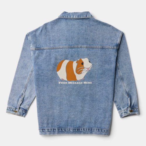 Custom Message Cute Guinea Pig Graphic Denim Jacket