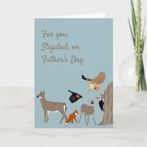 Custom Message Deer and Animals Fathers Day Card