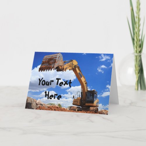 Custom Message Digger Tractor Card
