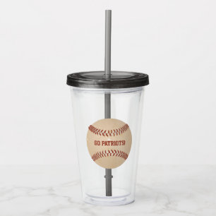 Custom Message Distressed Baseball Acrylic Tumbler