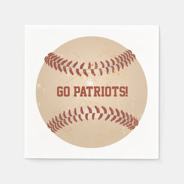 Custom Message Distressed Baseball Napkins (Front)