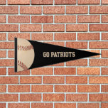 Custom Message Distressed Baseball Pennant Flag<br><div class="desc">Cheer on your favorite school team or your favorite baseball player with this fun sports pennant flag that's easy to personalize with your own text. This pennant has an illustration of a white baseball with red stretching in a distressed style.</div>