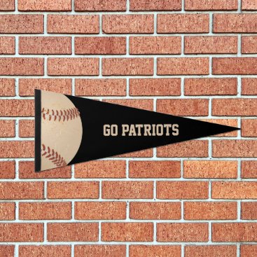 Custom Message Distressed Baseball Pennant Flag
