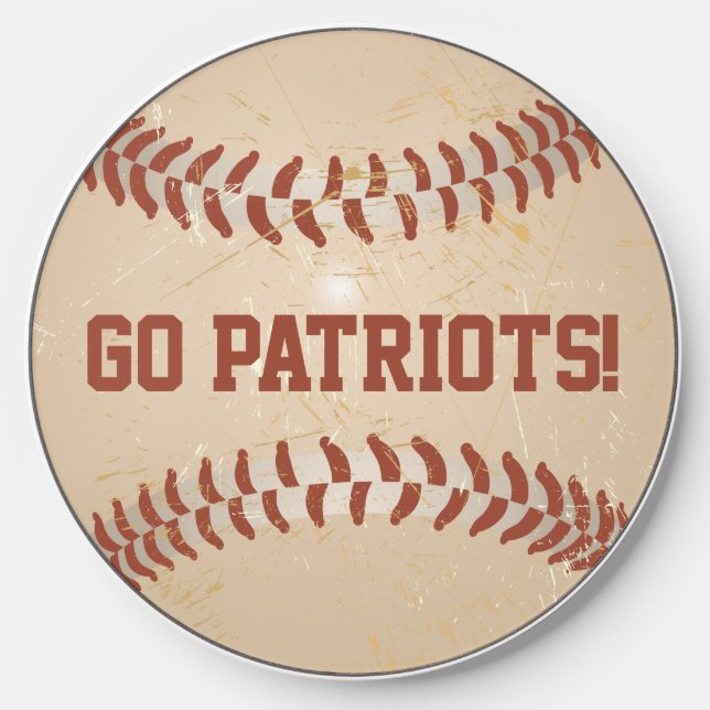 Custom Message Distressed Baseball Wireless Charger (Front)