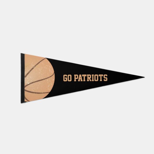 Custom Message Distressed Basketball Pennant Flag
