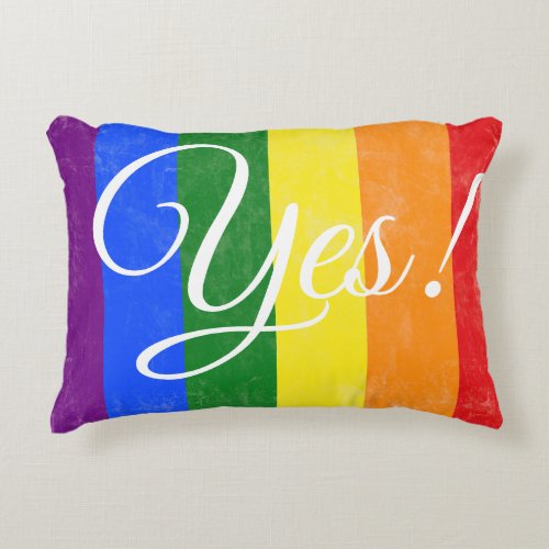 Custom Message Distressed Rainbow Pillow