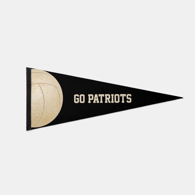 Custom Message Distressed Volleyball Pennant Flag (Front)