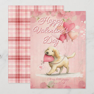 Custom Message Dog Animal Valentines Day Holiday Card