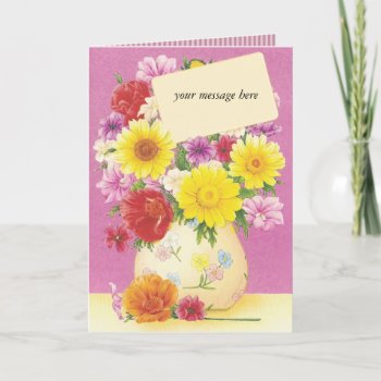 Custom Message Floral Vintage Any Occasion Cards by jardinsecret at Zazzle