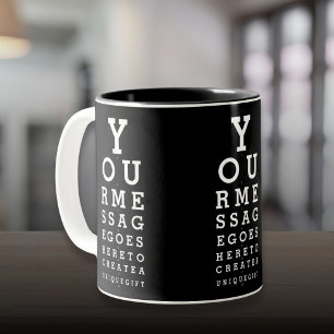 Custom Message Fun Eyesight Optician Chart Two-Tone Coffee Mug