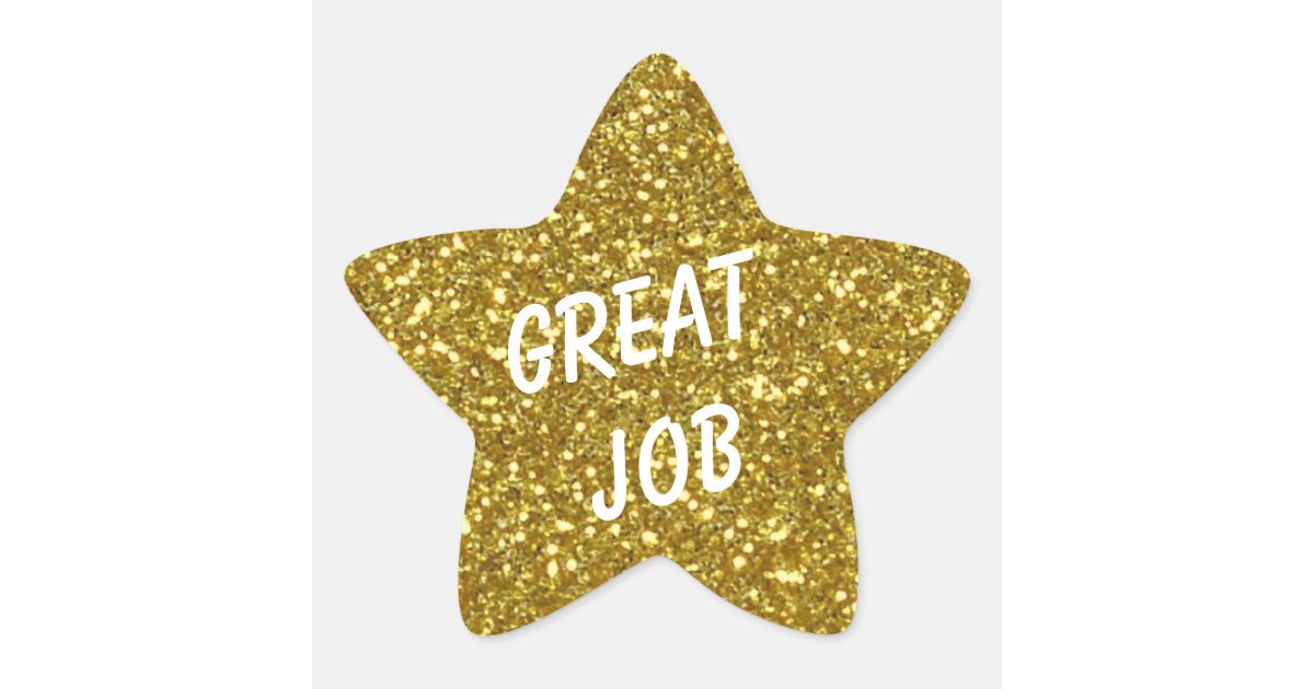 Custom Message Gold Star with Gold Glitter Texture Star ...