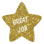 Custom Message Gold Star with Gold Glitter Texture Star Sticker