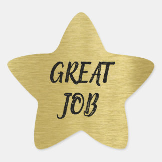 Custom Message Gold Star with Gold Glitter Texture Star Sticker