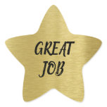 Custom Message Gold Star with Gold Glitter Texture Star Sticker