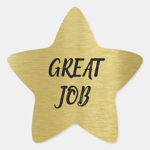 Custom Message Gold Star with Gold Glitter Texture Star Sticker