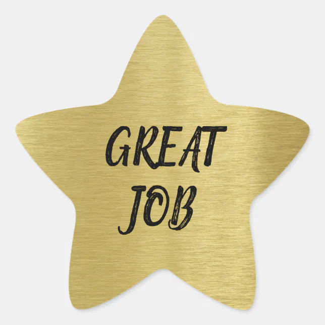 Custom Message Gold Star with Gold Glitter Texture Star Sticker | Zazzle