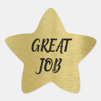Custom Message Gold Star with Gold Glitter Texture Sticker
