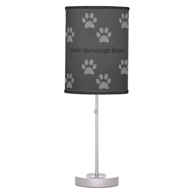 Custom Message Grey Paws Lamp (Front)