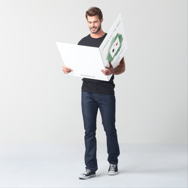 Custom Message "Happy Birthday" Poker Illustration Card (In Situ)