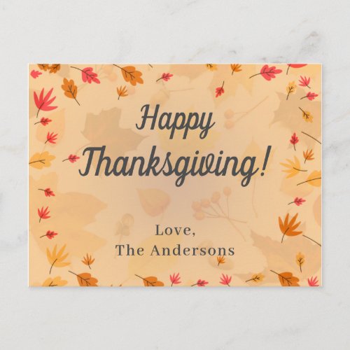 CUSTOM Message Happy Thanksgiving Postcard