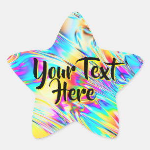 Custom Message Holographic Star Award Texture Sticker