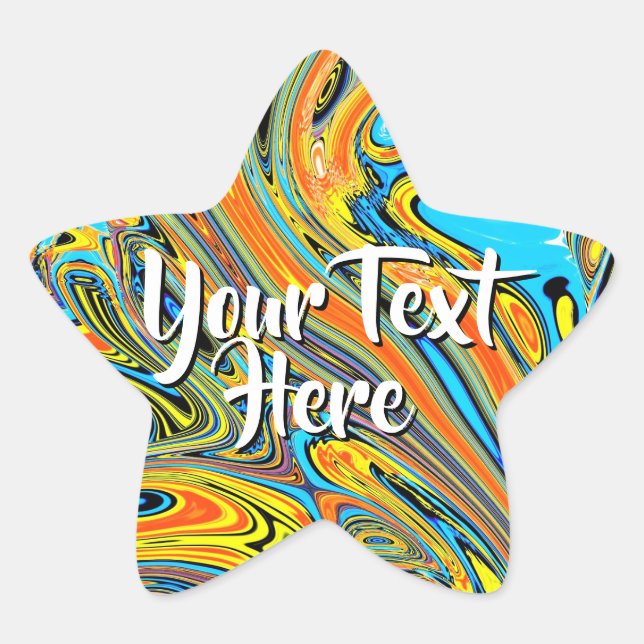 Custom Message Holographic Star | Colorful Texture Sticker (Front)